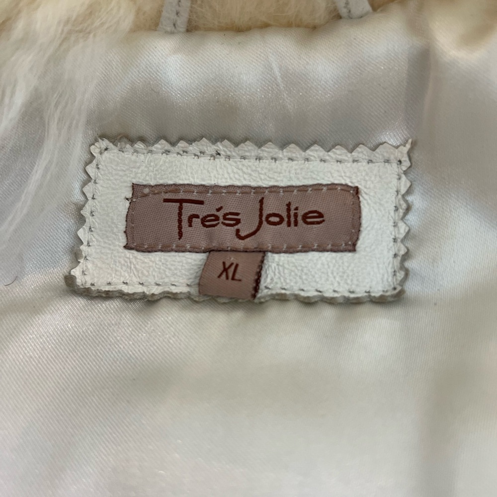 Vintage Tre's Jolie Leather Mongolian Fur Jacket - Penny Lane Inspired.  Size XL - Picture 5 of 5